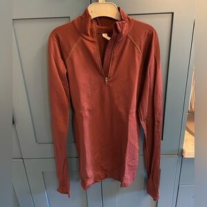 Athleta women’s XXS long sleeve quarter zip shirt long sleeve maroon mahogany